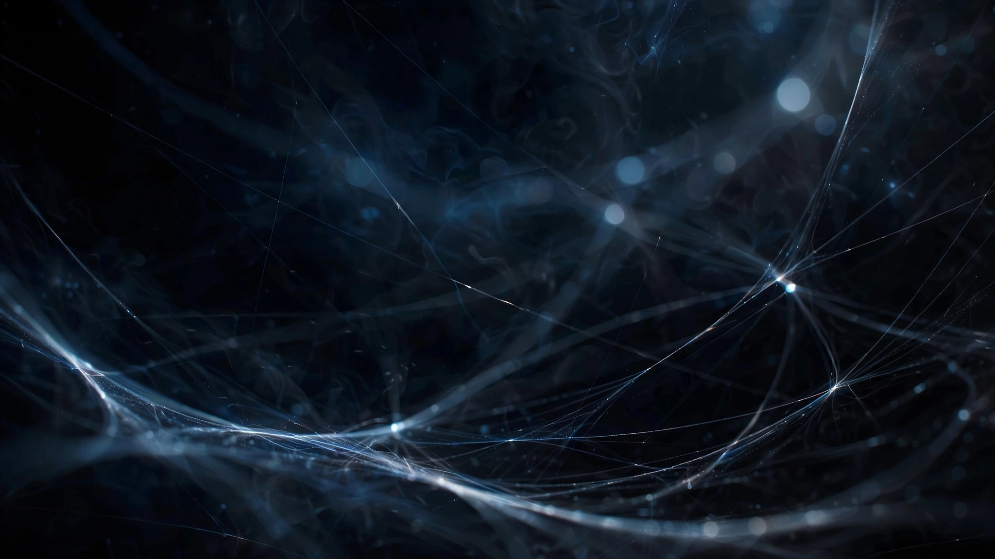 A luminous woven fabric of energy stretching across space, the resilient underlying mesh
