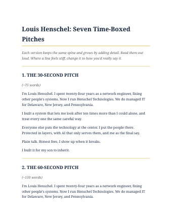 Seven time-boxed pitches thumbnail